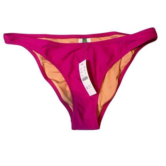 NWT J.Crew Hot Pink High-Leg Bikini Bottom Heritage 1989 Swim M - Picture 1 of 5